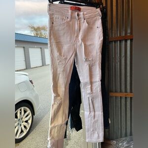 Stylish Distressed White Jeans